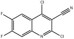 3-Quinolinecarbonitrile, 2,4-dichloro-6,7-difluoro- 结构式