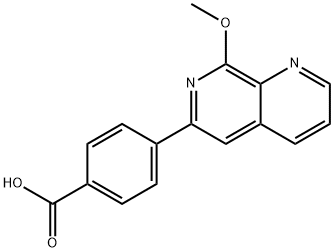 Benzoic acid, 4-(8-methoxy-1,7-naphthyridin-6-yl)- Struktur