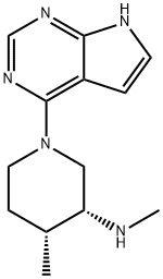 3-Piperidinamine, N,4-dimethyl-1-(7H-pyrrolo[2,3-d]pyrimidin-4-yl)-, (3R,4R)- Structure