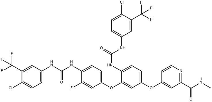 2-Pyridinecarboxamide, 4-[4-[[[[4-chloro-3-(trifluoromethyl)phenyl]amino]carbonyl]amino]-3-[4-[[[[4-chloro-3-(trifluoromethyl)phenyl]amino]carbonyl]amino]-3-fluorophenoxy]phenoxy]-N-methyl-|瑞戈非尼杂质05