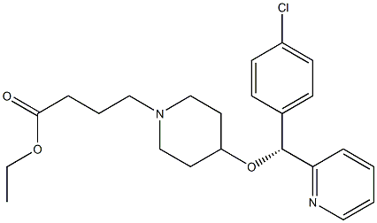 1-Piperidinebutanoic acid, 4-[(R)-(4-chlorophenyl)-2-pyridinylmethoxy]-, ethyl ester Struktur