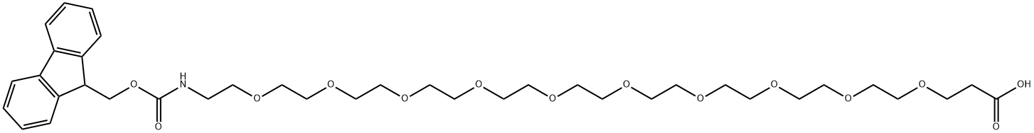 FMOC酰胺-十聚乙二醇-丙酸, 2101563-45-3, 结构式