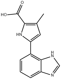 1H-Pyrrole-2-carboxylic acid, 5-(1H-benzimidazol-7-yl)-3-methyl- Struktur