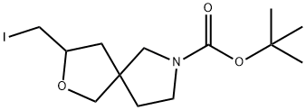 2-Oxa-7-azaspiro[4.4]nonane-7-carboxylic acid, 3-(iodomethyl)-, 1,1-dimethylethyl ester 化学構造式