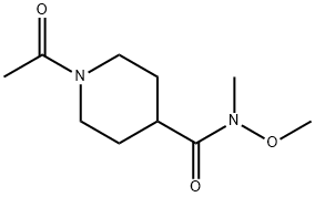 4-Piperidinecarboxamide, 1-acetyl-N-methoxy-N-methyl- Struktur