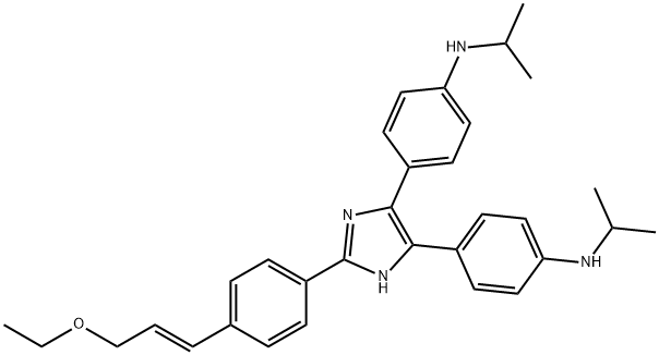 4,4′-[2-[4-(3-エトキシ-1-プロペニル)フェニル]-1H-イミダゾール-4,5-ジイル]ビス(N-イソプロピルアニリン) 化学構造式