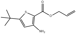2-Thiophenecarboxylic acid, 3-amino-5-(1,1-dimethylethyl)-, 2-propen-1-yl ester 化学構造式