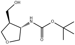 (3S,4R)-(4-Hydroxymethyl-tetrahydro-furan-3-yl)-carbamic acid tert-butyl ester Structure