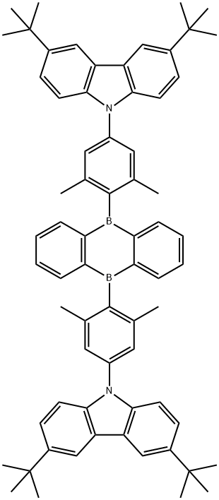 5,10-bis(4-(3,6-di-tert-butyl-9H-9-yl)-2,6-dimethylphenyl)-5,10-dihydroboranthrene Struktur