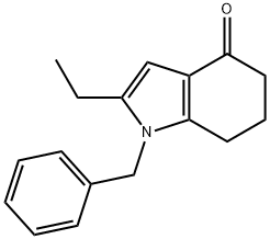 4H-Indol-4-one, 2-ethyl-1,5,6,7-tetrahydro-1-(phenylmethyl)- 化学構造式