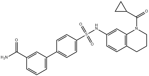 [1,1'-Biphenyl]-3-carboxamide, 4'-[[[1-(cyclopropylcarbonyl)-1,2,3,4-tetrahydro-7-quinolinyl]amino]sulfonyl]- Struktur