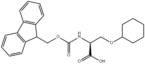 O-cyclohexyl-N-（(9H-fluoren-9-ylmethoxy)carbonyl）-L-Serine, 221057-20-1, 结构式