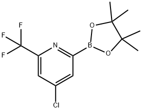 Pyridine, 4-chloro-2-(4,4,5,5-tetramethyl-1,3,2-dioxaborolan-2-yl)-6-(trifluoromethyl)- Struktur