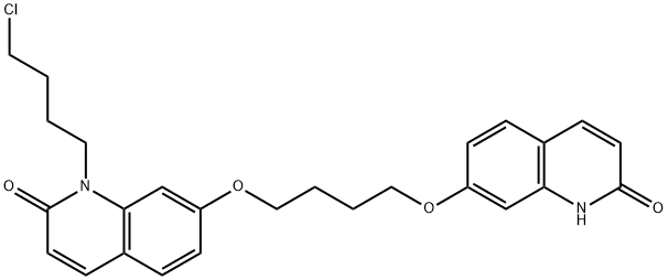 2(1H)-Quinolinone, 1-(4-chlorobutyl)-7-[4-[(1,2-dihydro-2-oxo-7-quinolinyl)oxy]butoxy]- Structure