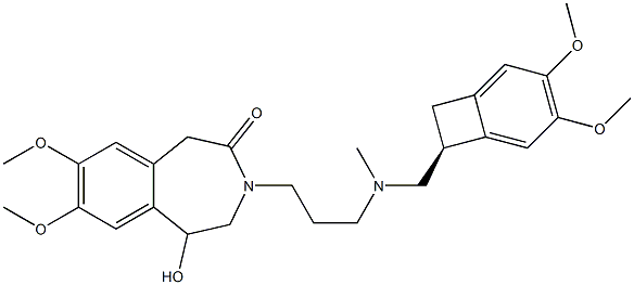 2H-3-Benzazepin-2-one, 3-[3-[[[(7S)-3,4-dimethoxybicyclo[4.2.0]octa-1,3,5-trien-7-yl]methyl]methylamino]propyl]-1,3,4,5-tetrahydro-5-hydroxy-7,8-dimethoxy- Structure