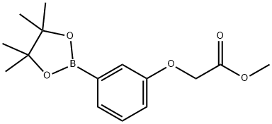 Methyl 2-[3-(tetramethyl-1,3,2-dioxaborolan-2-yl)phenoxy]acetate Struktur