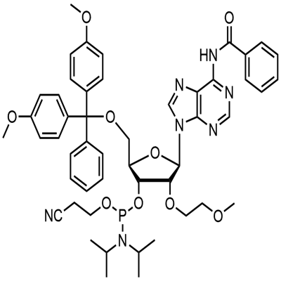 2'-O-MOE-A(Bz)-3'-phosphoramidite 化学構造式