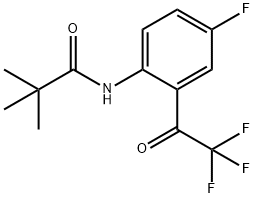 PropanaMide, N - [4 - fluoro - 2 - (2,2,2 - trifluoroacetyl)phenyl] - 2,2 - diMethyl Struktur