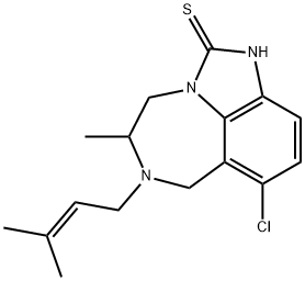 5-氯-8-甲基-7-(3-甲基丁-2-烯-1-基)-6,7,8,9-四氢-2,7,9A-三氮杂苯并[CD]薁-1(2H)-硫酮,257891-65-9,结构式