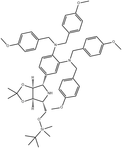 258834-81-0 1,2-Benzenediamine, 4-(3aS,4S,6R,6aR)-6-(1,1-dimethylethyl)dimethylsilyloxymethyltetrahydro-2,2-dimethyl-4H-1,3-dioxolo4,5-cpyrrol-4-yl-N,N,N,N-tetrakis(4-methoxyphenyl)methyl-