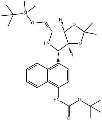 Carbamic acid, 4-(3aS,4S,6R,6aR)-6-(1,1-dimethylethyl)dimethylsilyloxymethyltetrahydro-2,2-dimethyl-4H-1,3-dioxolo4,5-cpyrrol-4-yl-1-naphthalenyl-, 1,1-dimethylethyl ester|