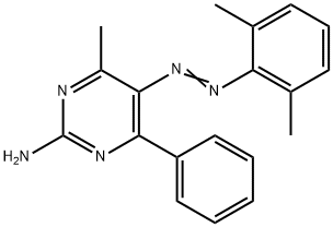 2-Pyrimidinamine, 5-[2-(2,6-dimethylphenyl)diazenyl]-4-methyl-6-phenyl-,27962-04-5,结构式
