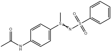 S-Methyl-S-[p-acetylamino]phenyl-N-benzenesulfonylsulfinylimine Struktur