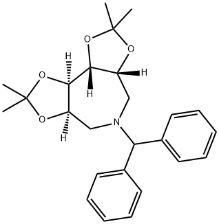 4H-Bis1,3dioxolo4,5-c:4,5-eazepine, 5-(diphenylmethyl)hexahydro-2,2,8,8-tetramethyl-, (3aR,6aR,9aR,9bR)- Structure