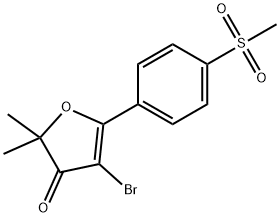 3(2H)-Furanone, 4-bromo-2,2-dimethyl-5-[4-(methylsulfonyl)phenyl]- 结构式