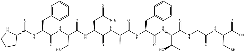 H-Pro-Phe-Cys-Asn-Ala-Phe-Thr-Gly-Cys-OH (Cys3-Cys9) Structure