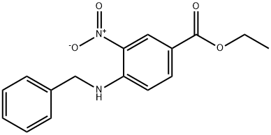 Benzoic acid, 3-nitro-4-[(phenylmethyl)amino]-, ethyl ester Struktur