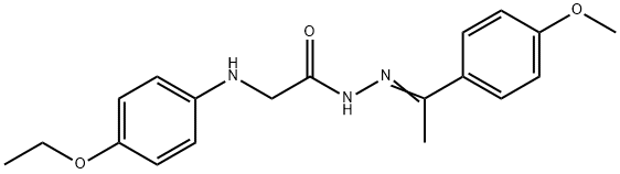 2-[(4-ethoxyphenyl)amino]-N'-[1-(4-methoxyphenyl)ethylidene]acetohydrazide (non-preferred name),314764-27-7,结构式