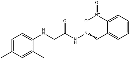 2-[(2,4-dimethylphenyl)amino]-N'-(2-nitrobenzylidene)acetohydrazide (non-preferred name) 结构式