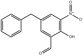 2-ヒドロキシ-3-ニトロ-5-ベンジルベンズアルデヒド 化学構造式