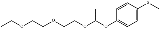 Benzene, 1-[1-[2-(2-ethoxyethoxy)ethoxy]ethoxy]-4-(methylthio)- Structure