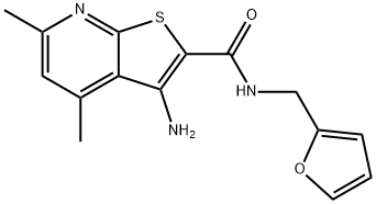 Thieno[2,3-b]pyridine-2-carboxamide, 3-amino-N-(2-furanylmethyl)-4,6-dimethyl-,333329-20-7,结构式