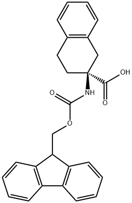 2-Naphthalenecarboxylic acid, 2-[[(9H-fluoren-9-ylmethoxy)carbonyl]amino]-1,2,3,4-tetrahydro-, (2S)- 结构式