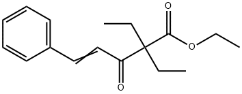 4-Pentenoic acid, 2,2-diethyl-3-oxo-5-phenyl-, ethyl ester Struktur