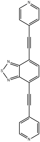 2,1,3-Benzothiadiazole, 4,7-bis[2-(4-pyridinyl)ethynyl]- 结构式