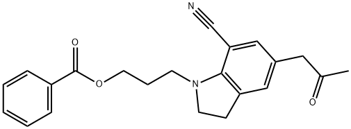 1-[3-(BENZOYLOXY)PROPYL]-2,3-DIHYDRO-5-(2-OXOPROPYL)-1H-INDOLE-7-CARBONITRILE 结构式
