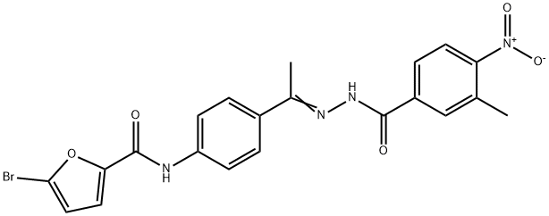 5-bromo-N-[4-[(E)-C-methyl-N-[(3-methyl-4-nitrobenzoyl)amino]carbonimidoyl]phenyl]furan-2-carboxamide Structure