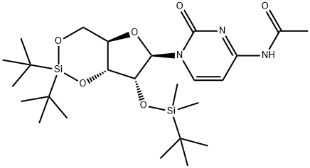 3',5'-O-DTBS-2'-O-TBDMS-N4-Ac-rC 结构式