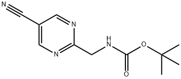 Carbamic acid, N-[(5-cyano-2-pyrimidinyl)methyl]-, 1,1-dimethylethyl ester Structure