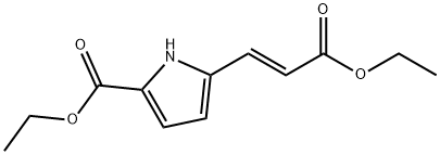 1H-Pyrrole-2-carboxylic acid, 5-[(1E)-3-ethoxy-3-oxo-1-propen-1-yl]-, ethyl ester 化学構造式