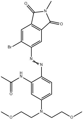 N-[5-[Bis(2-(methoxyethyl)amino]-2-[(6-bromo-2,3-dihydro-2-methyl-1,3-dioxo-1H-isoindol-5-yl)azo]phenyl] acetamide 结构式