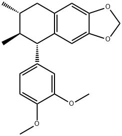 (5S)-5-(3,4-Dimethoxyphenyl)-5,6,7,8-tetrahydro-6β,7α-dimethylnaphtho[2,3-d]-1,3-dioxole 结构式