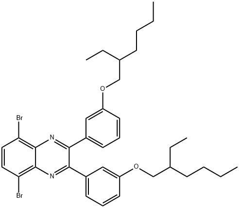 5,8‐dibroMo‐2,3‐bis(3‐(2‐
ethylhexyloxy)phenyl)qui
noxaline 结构式