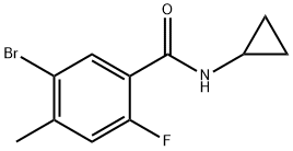 Benzamide, 5-bromo-N-cyclopropyl-2-fluoro-4-methyl- 化学構造式