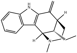 (12S)-2-メチル-6-メチレン-12-エチル-1β,5β-メタノ-2,3,4,5,6,7-ヘキサヒドロ-1H-アゾシノ[4,3-b]インドール 化学構造式
