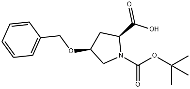 (4S)-1-Boc-4-(phenylmethoxy)-L-proline 化学構造式